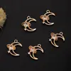 Accesorios para Joyería Colgante Chapado en Cobre con Oro de 18K Luna Planeta Diseño de Nicho Accesorios para Pulsera de Perlas Transfronterizo Nuevo