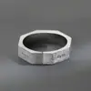 Anel de Sete Virtudes Multifacetado Tendência Masculina Distinto Anel de Dedo Indicador Final Anel Único Masculino Desenho Letra Anel Aberto