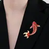 Broche de Pez Estilo Retro Nuevo Cada Año, Corsage Festivo de Carpa de Año Nuevo de Alta Gama y Exquisito Accesorios de Pines para Suéter Traje