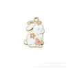 15 Conejitos Lindos de Dibujos Animados Aleación Gota de Aceite Joyería Accesorios Colgante de Collar Aleación Gota de Aceite Colgante de Llave Decoración