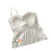 Camisola transparente de seda de hielo con tirantes finos e invisibles para mujer con copas, top sin costuras de espalda bonita, adecuado para usar con ropa exterior, corte ajustado y versátil