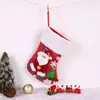 Estilos Novos Transfronteiriços de Meias de Linho Tridimensionais de Desenho Animado de Natal Sacos de Presente de Natal Sacos de Doces Pingentes de Meia de Vários Tamanhos