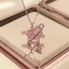 Novo amor Planeta Colar para as mulheres ins nicho design luz de luxo doce temperamento menina diamante rosa linda cadeia de clavícula