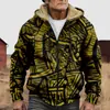 Chaqueta de Algodón Gruesa con Forro Polar, Estilo Étnico, Doble Bolsillo, Doble Capa Interior, Cremallera y Bolsillos de Parche, Patrón Transfronterizo 2025, para Abrigo