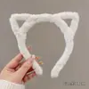 Diadema de Peluche con Orejas de Gato Lindas para Mujer Otoño e Invierno Diadema para Lavarse la Cara Recogido de Cabello Sombrero de Viaje 2025 Celebridad de Internet D1