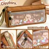 Estuche temático de capibara, un premio elegante y atractivo para estudiantes, de gran capacidad, organizador de papelería de doble capa, al por mayor