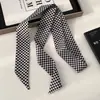Bufanda Larga de Seda de 140 cm Estilo Nuevo Ins Bufanda Estrecha para el Cuello Bufanda de Seda para Mujer Lunares Cuadros Cinta Pañuelo para la Cabeza Lazo para el Cabello Cinturón