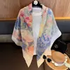 Pañuelo de Seda Artístico Estampado Vintage 2026 Otoño Temprano Nuevo Nicho Versátil Pañuelo Protección Solar Aire Acondicionado Chal Accesorio