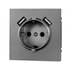 Enchufe Alemán Gris Ce Estándar Europeo Enchufe Estándar Europeo 80*80 Enchufe Alemán 16A Enchufe de Pared Interruptor Control Simple y Doble 250V
