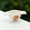 Flor de Granado Filtro de Té Cerámico de Doble Asa Colador de Té Chino Filtro de Té Doméstico Accesorios para Juego de Té Kung Fu de Gama Alta