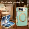 Adequado para Apple iPhone Duo Suporte Magnético Rotativo Dobrável Tela Moldura Dourada Galvanizada Padrão de Veludo 18 Capa Protetora