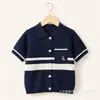 Polos de Verano 2026 de Seda Helada con Botones, Corte Cut-Out y Mangas Cortas para Niños y Niñas, Ropa Infantil, Prendas de Punto de Verano para Niños
