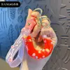 Chaveiro Criativo de Letra com Óleo e Bolinhas Coloridas Flutuantes Delicadas, Adequado para Meninas, Argola de Chaveiro de Bolsa de Casal