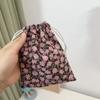 Bolsa de Armazenamento de Veludo Cotele Travel Portátil Lona com Cordão Bolsa à Prova de Poeira Bolsa Tote para Armazenamento de Viagem