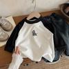 Camiseta Básica Derong Pony para Niños Ropa Infantil Zhili Huzhou Estilo Coreano Invierno 2025 Manga Raglán Dibujos Animados