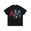 Camiseta de manga larga con estampado de figuras de rap, estilo hip hop, estilo americano, estilo high street, para hombre y mujer, estilo vintage con lavado antiguo.