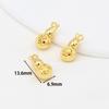 Colgante Pequeño de Ábaco con Carácter de Fortuna de Oro Real Chapado en Oro de 18 Quilates para Joyería DIY, Dijes Pequeños, Aretes, Colgantes para Orejas, Pulseras, Collares D105
