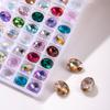 Taladro de Uñas Forma Ovalada de Huevo Huevo de Paloma Super Brillante K9 Vidrio Brillante Cristal Transparente Forma Puntiaguda Joyería para Uñas