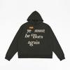Cpfmyemustbebornagain Estampado de Espuma Lavado Vintage Sudadera con Capucha Kanye Marca de Moda Manga Larga