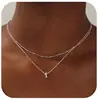 Collar de Moda Transfronterizo Europeo y Americano Versátil en Capas con Iniciales y 26 Colgantes, Nuevo Estilo para Mujer 2024 para Superponer