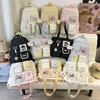 Nueva Mochila Escolar Estilo 2026 para Mujer, Estilo Ins Dopamina Color Sólido Simple Gran Capacidad Juego de Mochila de Dos Piezas para Estudiantes de Primaria y Secundaria