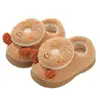 Pantuflas de algodón para niños estilo dona, para otoño e invierno, unisex, cálidas y con forro de felpa, para usar en interiores, a juego para padres e hijos, y pantuflas para bebé con talón cerrado.
