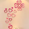 Adesivos de parede fundo de sofá parede coração decoração de quarto adesivos 3d cristal acrílico quarto romântico adesivos em forma de coração