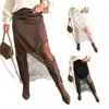 Estilo Europeu e Americano Transfronteiriço Nova Marca Independente Primavera 2026 Moda Feminina Saia Midi Sexy com Renda em Patchwork Saia Bodycon
