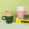 Taza de Cerámica Estilo Ins Taza Apilable Taza de Agua Logo Personalizado Taza de Café Recuerdo Fabricante Venta al por Mayor