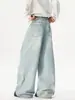 Ropa de Hombre Fengshe / Novedad Primavera 2026 Estilo Americano Holgado High Street Pantalones de Pierna Ancha Jeans para Hombre Pantalones de Pierna Recta