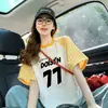 Camiseta de Manga Corta a Cuadros Bloque de Color Estilo Americano para Mujer, Nuevo Top Holgado de Verano Talla Grande Estilo Coreano que Cubre el Vientre