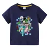 2026 Nuevo Comercio Exterior Transfronterizo Minecraft Algodón Verano Niños Manga Corta Niños Camiseta Delgado Camiseta Superior