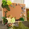 Flores de Papel Verde para Jardín de Infancia, Mariposas, Flores de Loto, Hojas de Loto Tema Pizarra Decoración de Pared Pegatinas, Materiales de Decoración Ambiental