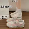 Versión de piel de vaca estilo retro Zapatos de entrenamiento alemanes para mujer Zapatos Argan 2026 otoño nuevo Zapatos deportivos casuales versátiles Zapatos de papá