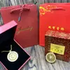 Nuevo Collar con Colgante de Brújula de Ocho Tesoros Giratoria Chapado en Oro de Estilo Chino Tradicional Incrustado de Diamantes para Mujer, Joyería de Estilo Vintage, Regalo de Seguro