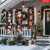 Cortina de puerta plegable de Navidad, bandera colgante, pancarta de escena de patio para vacaciones de Año Nuevo, pancarta de decoración de fondo para porche de fiesta