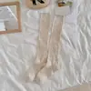 Calcetines de media pantorrilla para mujer estilo Miu, calcetines largos de malla hueca estilo coreano, calcetines apilables versátiles de color liso estilo ballet, calcetines JK adelgazantes