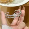 Nuevo Producto Que No Se Desvanece, Pulsera de Acero de Titanio con Galvanoplastia al Vacío de 18 Quilates para Mujer, Pulsera de Moda con Cierre Completo de Diamantes, Elegante Joyería de Mano de Lujo Ligero
