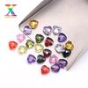 Fábrica atacado cor branca dupla tartaruga rosto em forma de coração zircão 4 * 4mm-10 * 10mm em forma de coração dupla tartaruga rosto nua pedra nua
