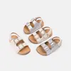 Sandalias de niña con velcro y pedrería, sin cordones, 2026 Verano, Nuevo estilo coreano, Casual, Versátiles, Bidireccionales, Zapatos de playa