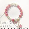 Nova pulseira de vidro doce de borboleta Mori feminina ins nicho pulseira de amigas contas florais de rachadura de gelo atacado