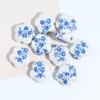 Cuentas de porcelana azul y blanca con forma de estrella de cinco puntas, flor de ciruelo, cuentas de cerámica, bricolaje, pulsera con nudo chino, collar, pulsera, accesorios de joyería