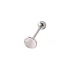 Anillo para la lengua de acero inoxidable con rosca externa, con diseño de chica sexy caliente, con gota de aceite y estrella brillante, con piedra natural, para cruzar fronteras, Flash Sexy