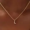 El Collar con Letra Más Vendido de Amazon con Diamantes, Exportación Personalizada Chapado en Cobre con Oro Real de 14K, Cadena para Clavícula, Regalo de Moda para Fiestas