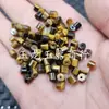 Pedra Olho de Tigre, Contas de Jade, Contas de Ábaco, Contas Soltas de Jade, Espaçadores Meio Cilindro Corte Reto Tipo Cubo de Açúcar, Acessórios para Joias, Contas Artesanais