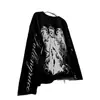Camiseta casual suelta impresa retro americana de moda punk callejera gótica oscura Y2K subcultura Harajuku
