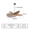 Lámpara de araña de estilo silencioso para sala de estar Restaurante de estilo japonés Rattan retro Cuerda de cáñamo Lámpara de araña de nuevo estilo chino Zen para sala de té y dormitorio Casa de huéspedes