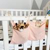 Bolsa Colgante de Almacenamiento para Cuna y Mesita de Noche de Algodón Puro Europeo y Americano, Bolsa de Almacenamiento para Biberones de Cochecito Estampada