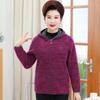 Mamá de mediana edad usa otoño e invierno Nuevo suéter cárdigan elegante ropa para mujeres de mediana edad y mayores talla grande cremallera con capucha top de moda