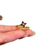 Anillo Abierto de Flor con Goteo de Aceite Chapado en Oro Real de 18K Circonita Estilo Vintage Anillo para Dedo Índice Joyería de Lujo Ligero de Gama Alta